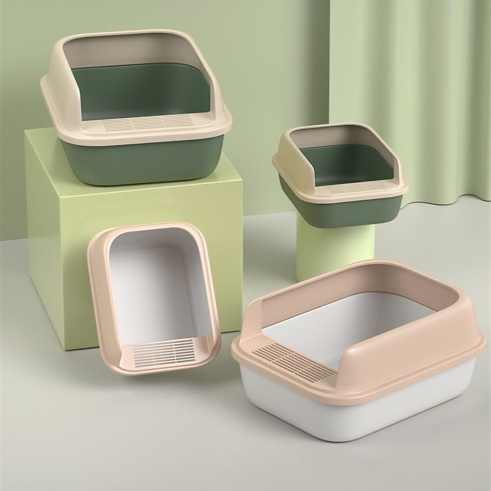 Semi-Open Cat Litter Box with High Sides H948248