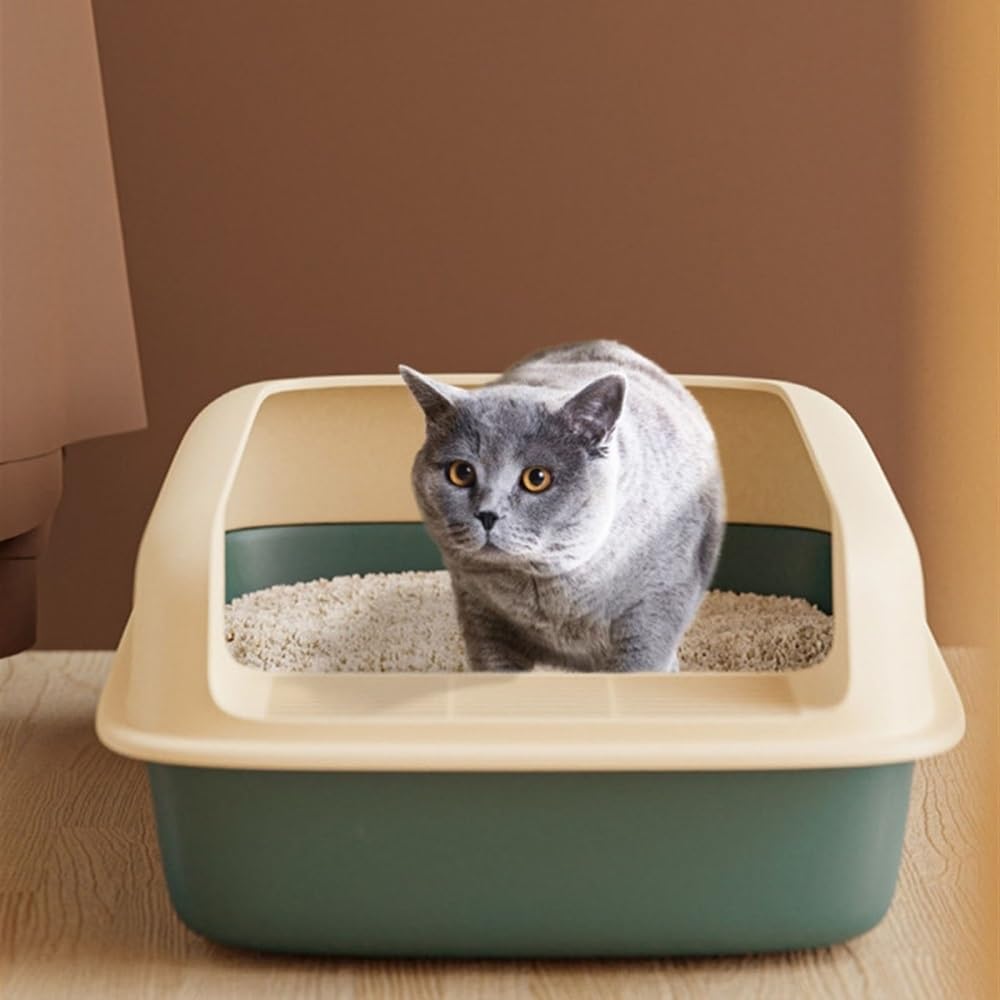 Semi-Open Cat Litter Box with High Sides H948248