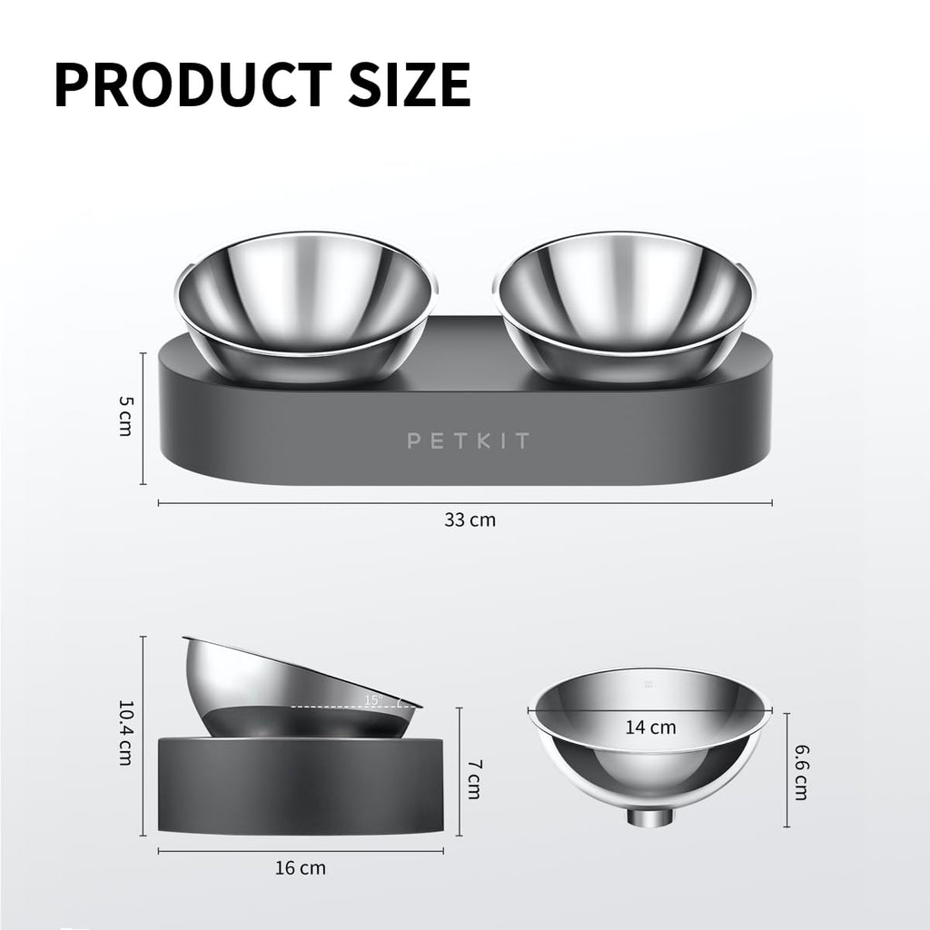 Elevated Dog Cat Bowl with 2 Stainless Steel Bowls V963
