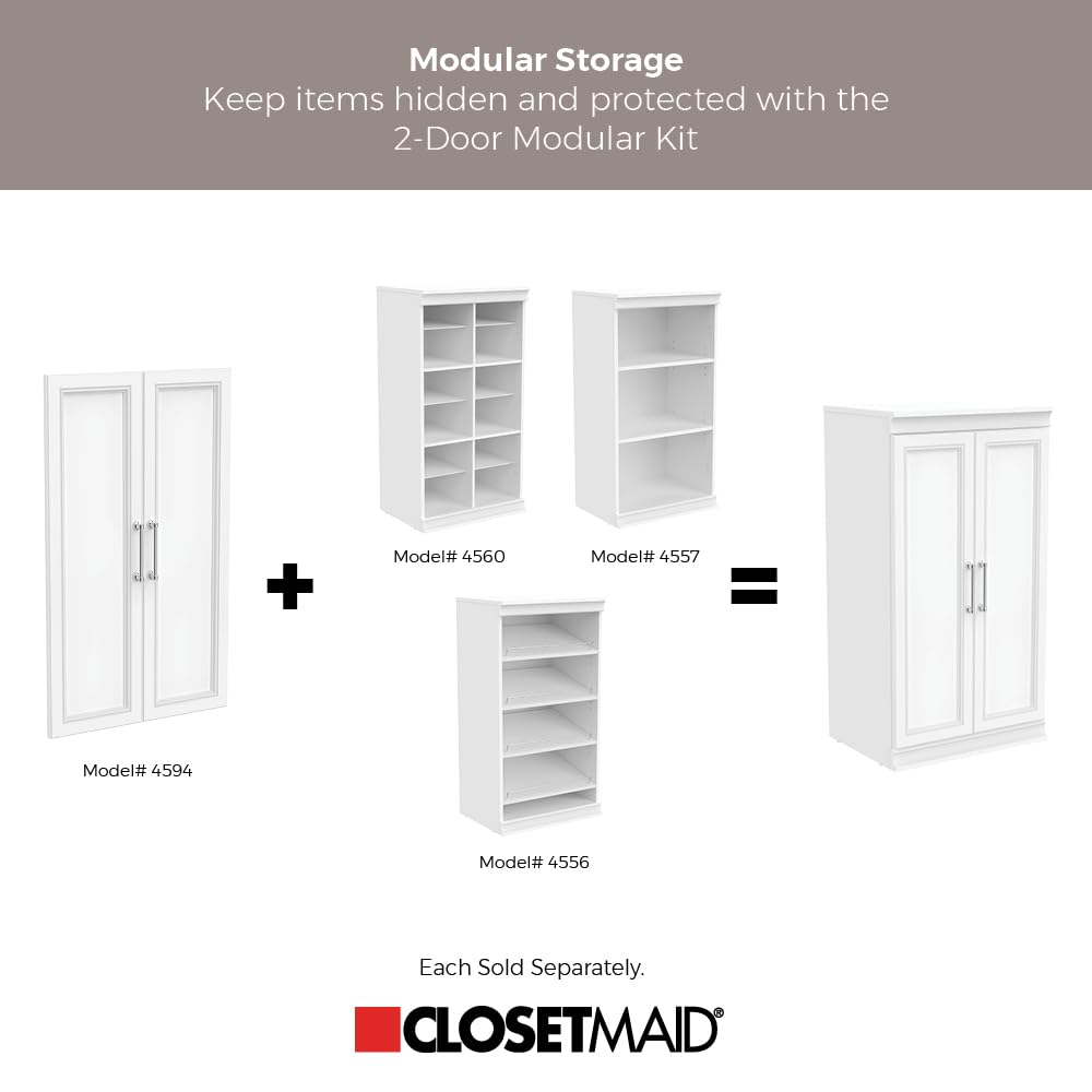 White Modular Storage Shelf Unit with 3 Shelves H952