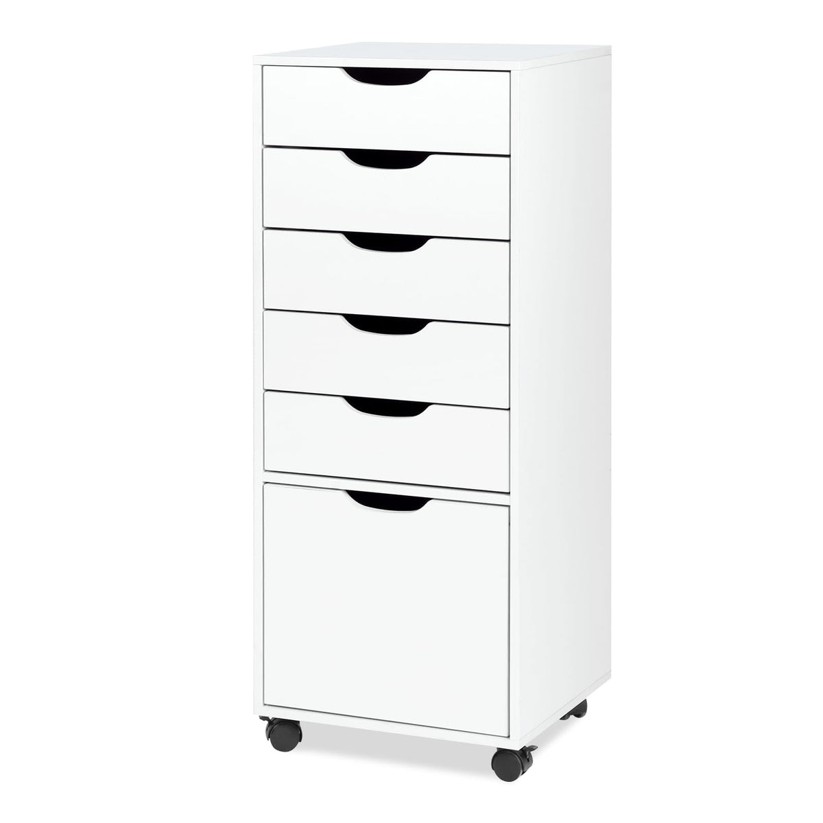 White 5 Drawer Mobile File Cabinet C981662