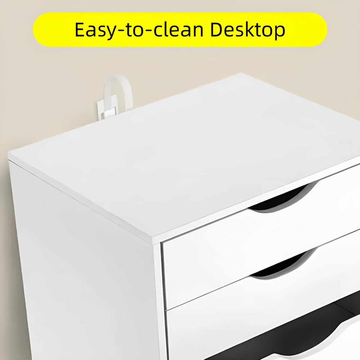 White 5 Drawer Mobile File Cabinet C981662