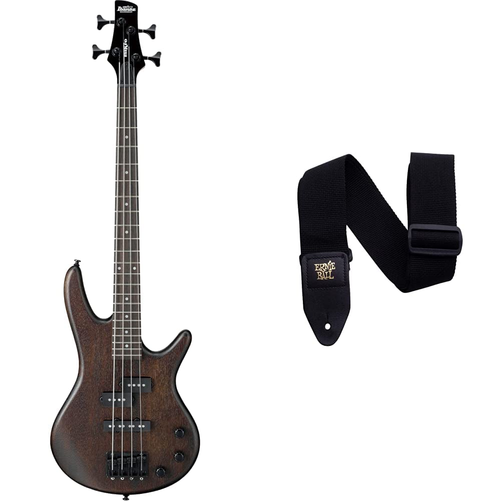 4 String Bass Guitar and Black Guitar Strap Q23223