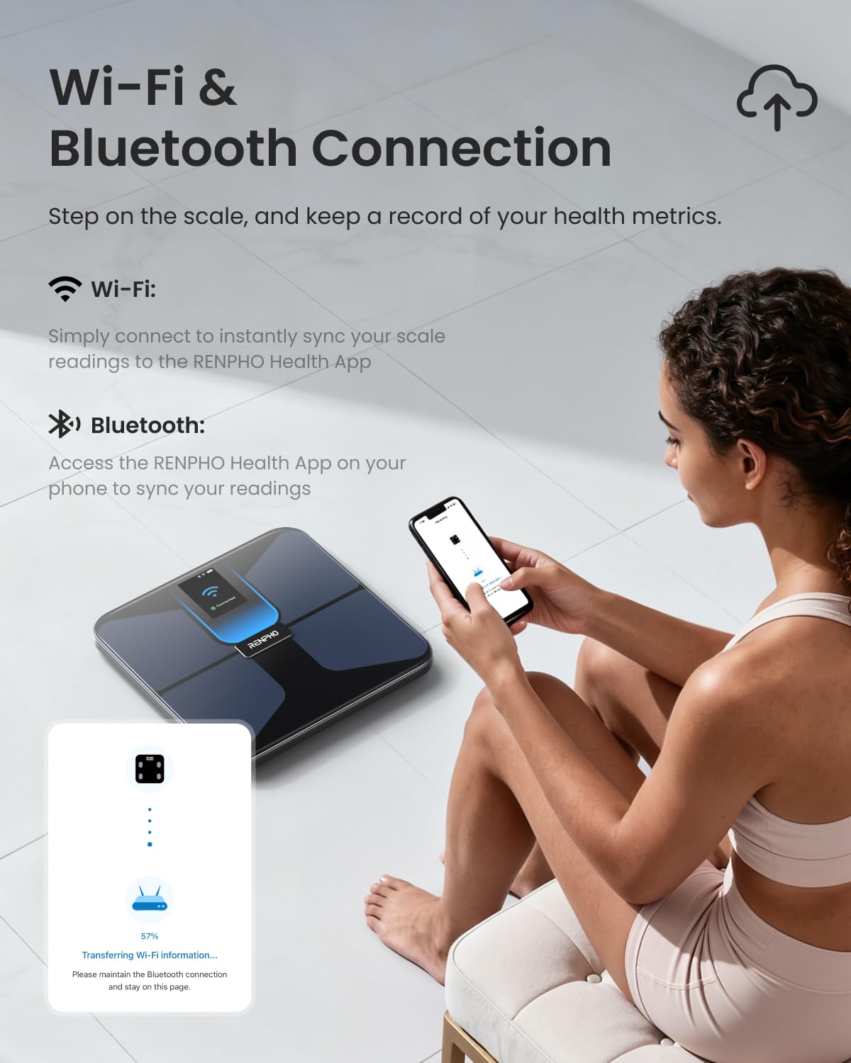 Wi-Fi Bluetooth Rechargeable Body Fat Smart Scale G62153