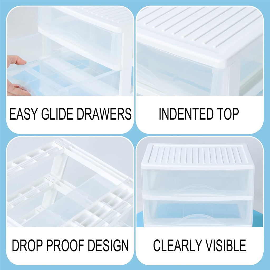 White 3 Drawer Plastic Stackable Storage Organizer Z714