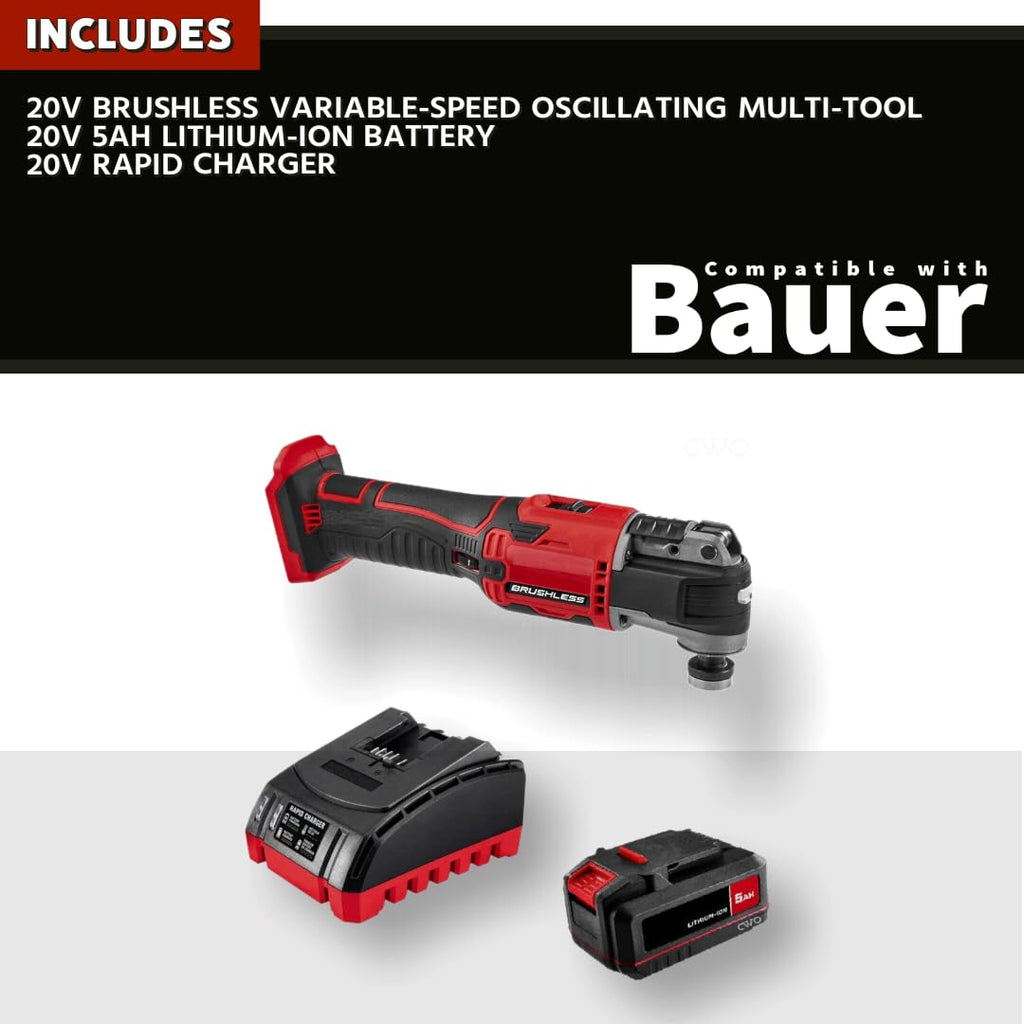20-Volt Lithium-Ion Cordless Combo Kit with Brushless Oscillating Multi-Tool, 5Ah Battery & Charger S11537