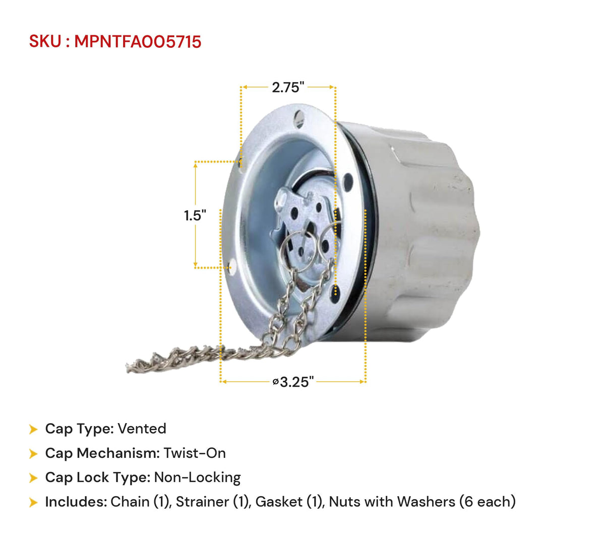 Carbon Steel Hydraulic Tank Breather Cap with Chain V17928