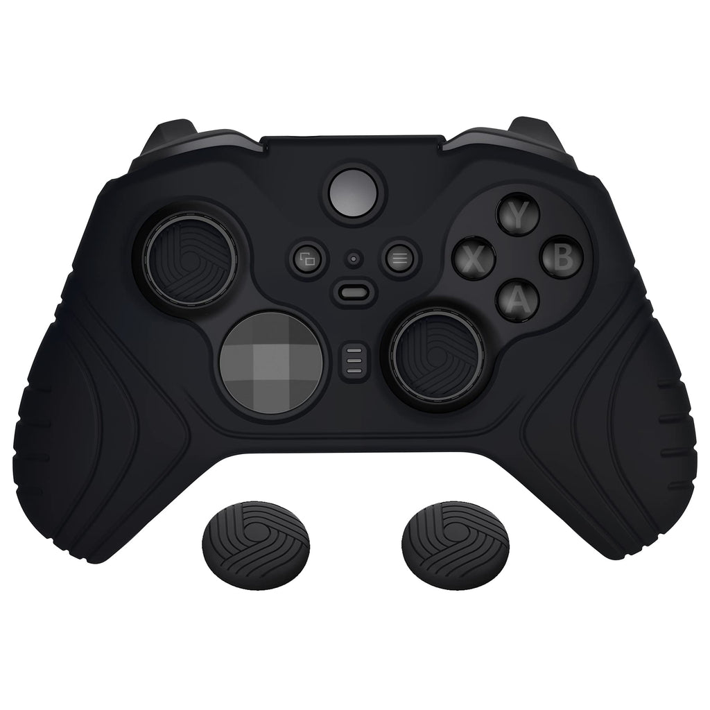 Anti Slip Silicone Case Cover for Xbox Elite Wireless Controller Series 2 with Thumb Grip Caps - Black R412