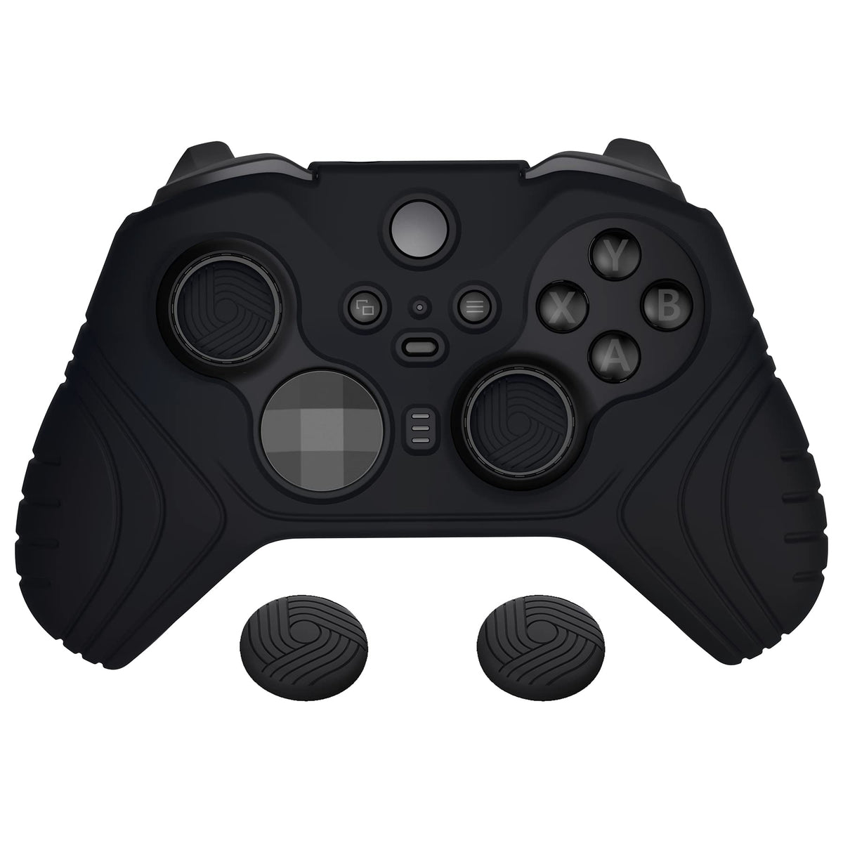Anti Slip Silicone Case Cover for Xbox Elite Wireless Controller Series 2 with Thumb Grip Caps - Black R412
