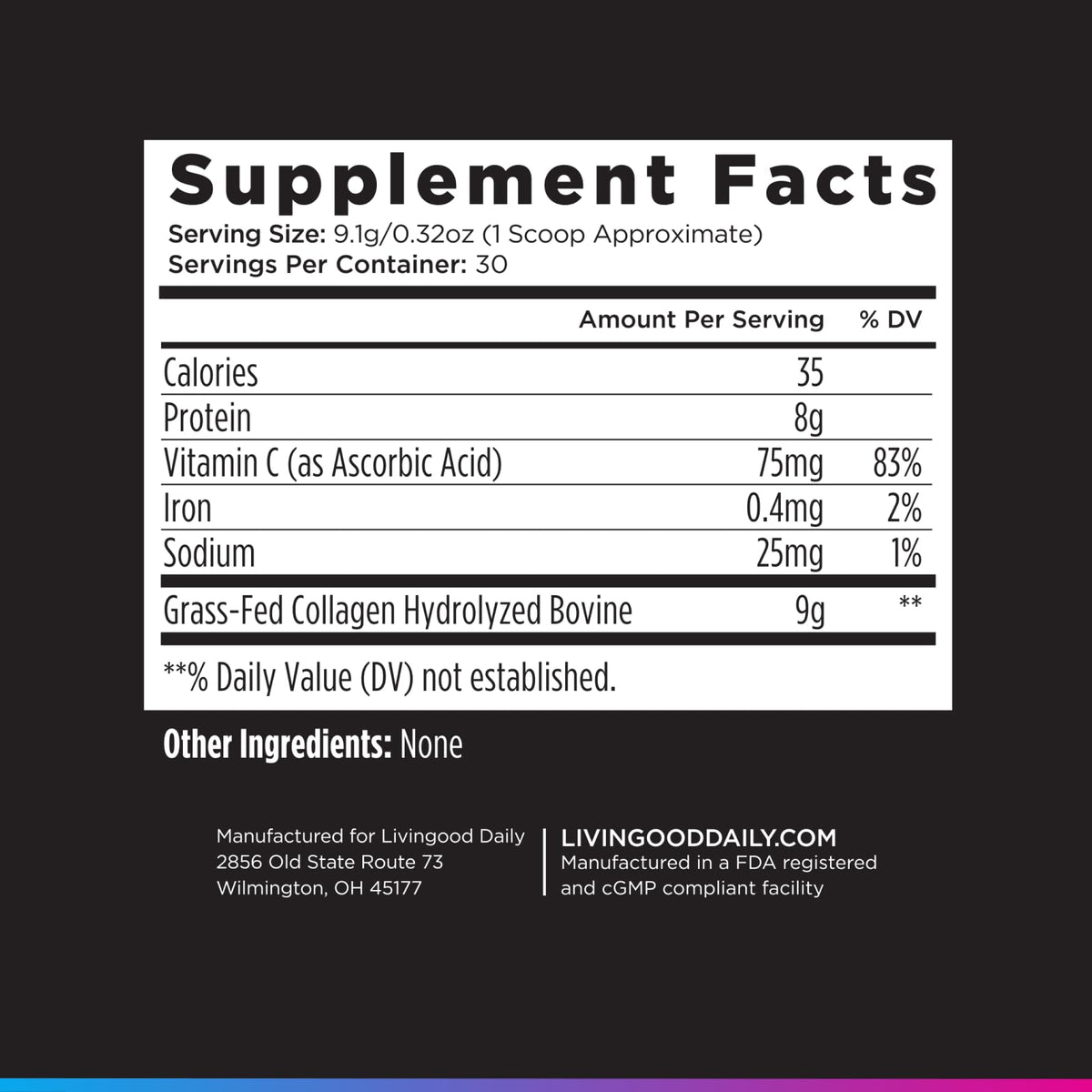 Unflavored Collagen Peptides Powder Type I & III J7157