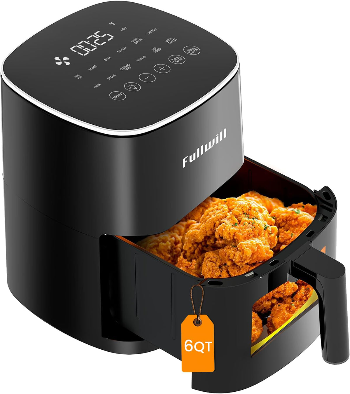 6QT Nonstick Air Fryer with Visible Window C40657