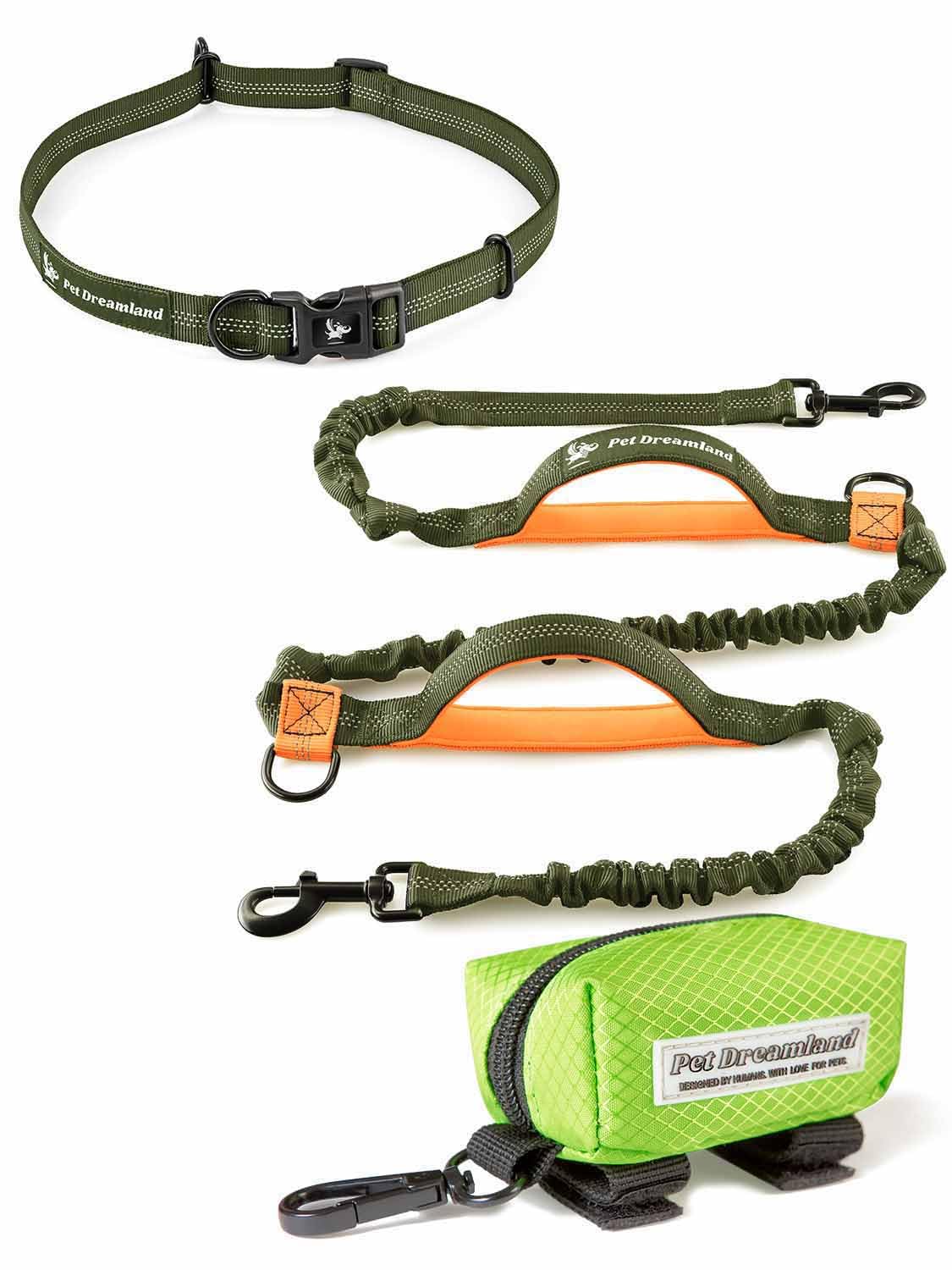 Hands Free Dog Leash for Large Dogs with Poop Bag Dispenser E6227