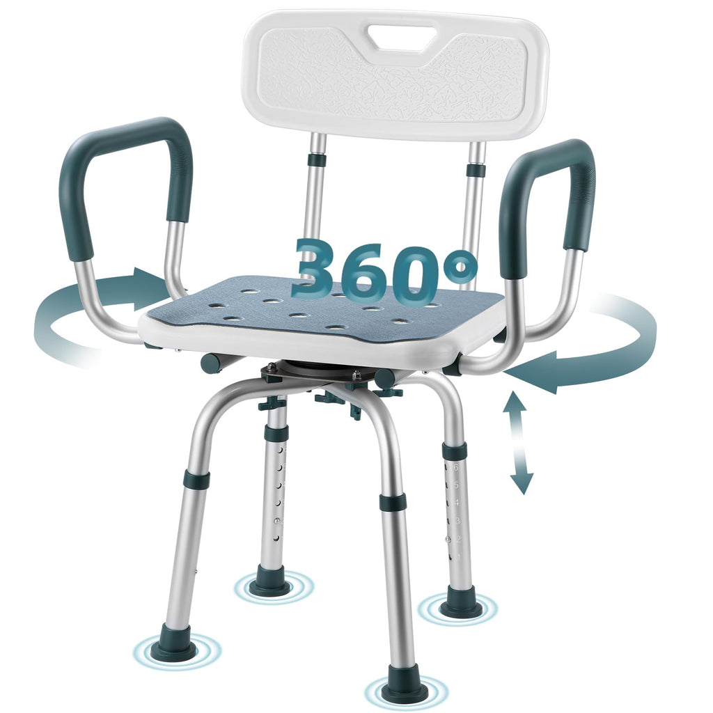 Heavy Duty Swivel Shower Chair with Arms and Back U397327