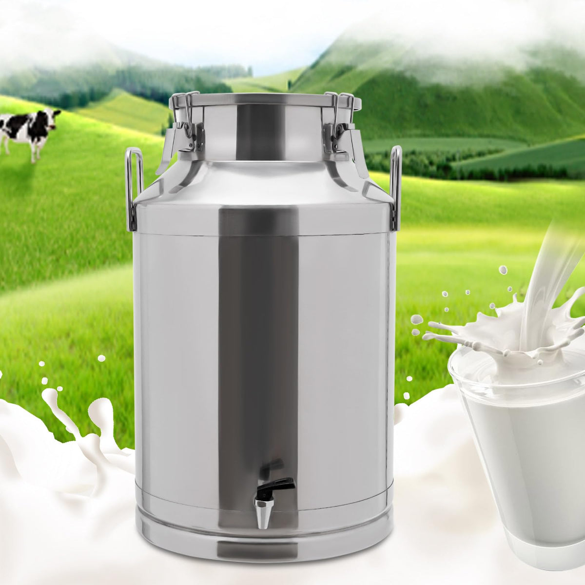 60L Milk Can with Faucet and Lid B453