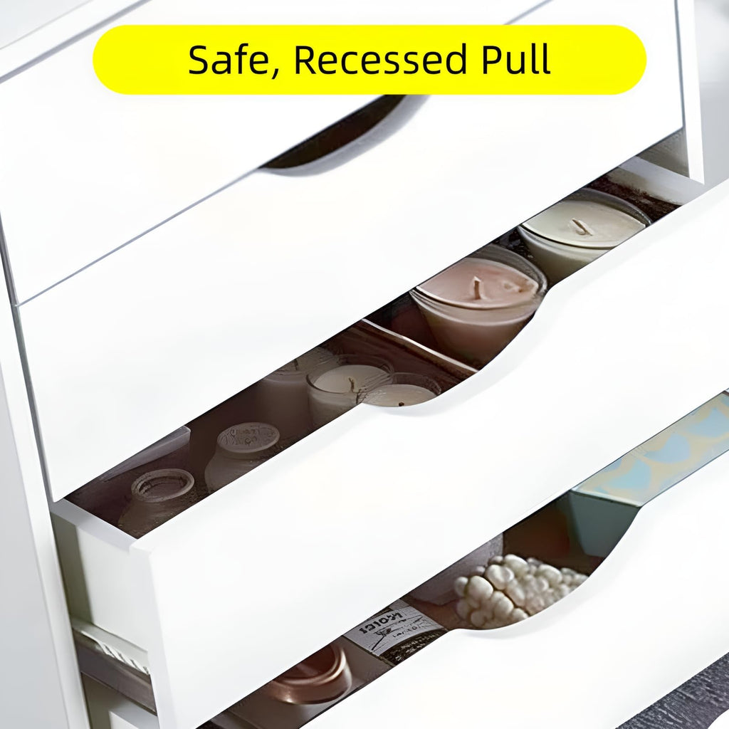 White 5 Drawer Mobile File Cabinet C981662