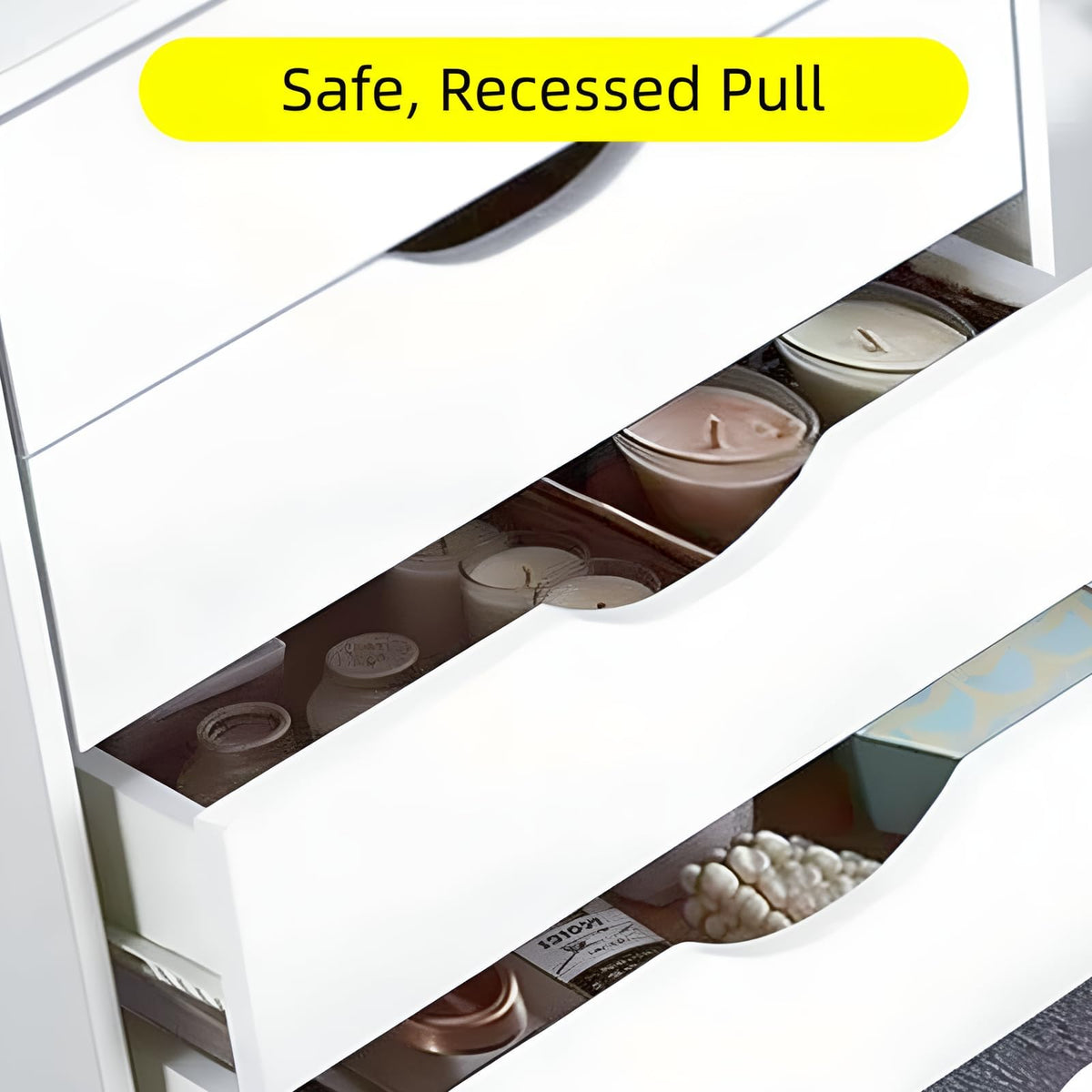 White 5 Drawer Mobile File Cabinet C981662
