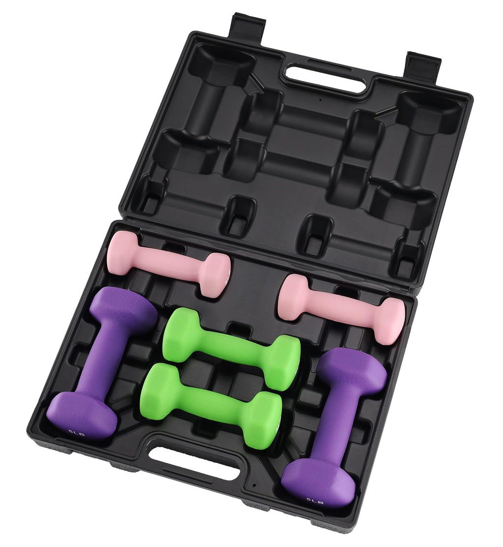 Neoprene Hex Dumbbell Set with Rack G1472