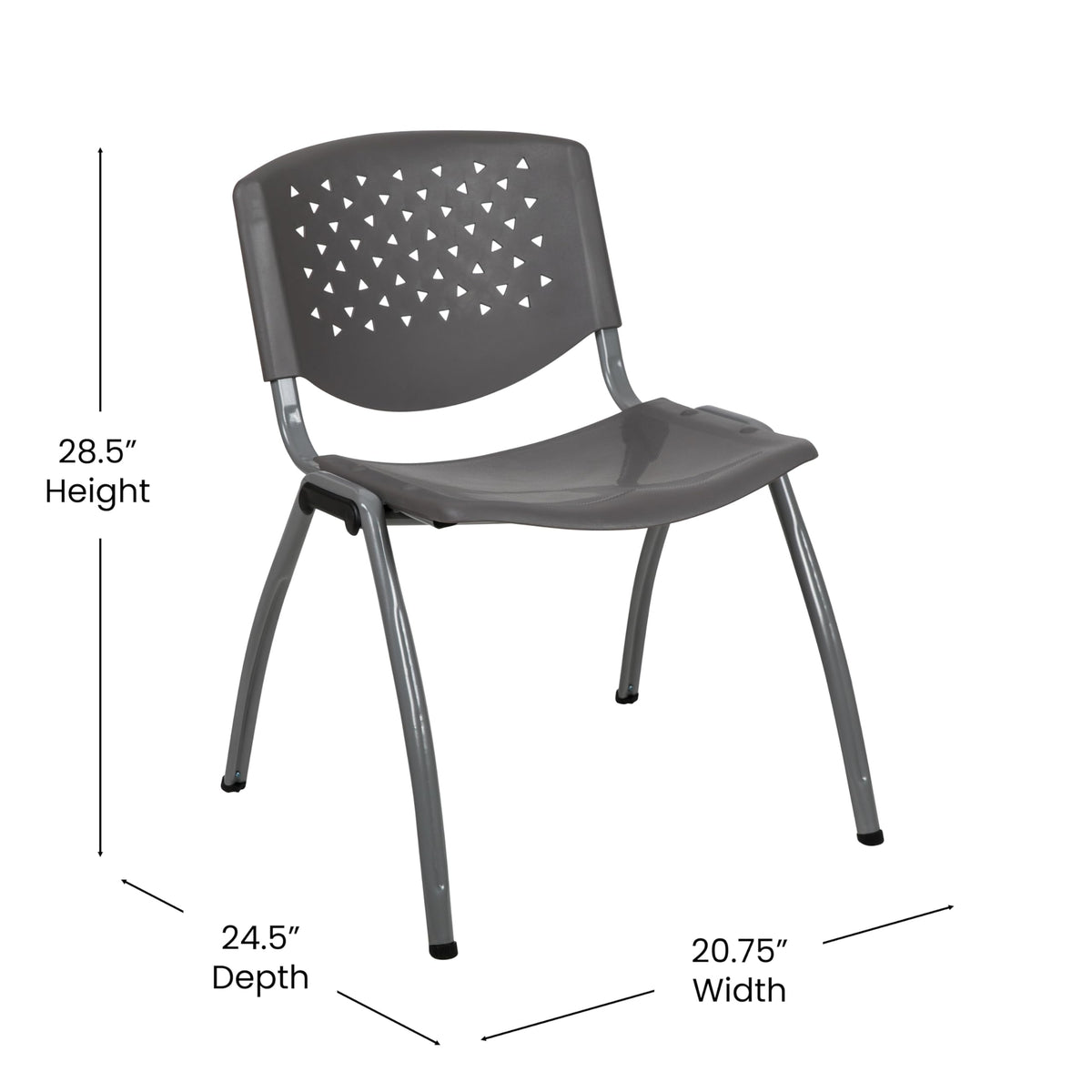 Gray Plastic Stack Chair I592823