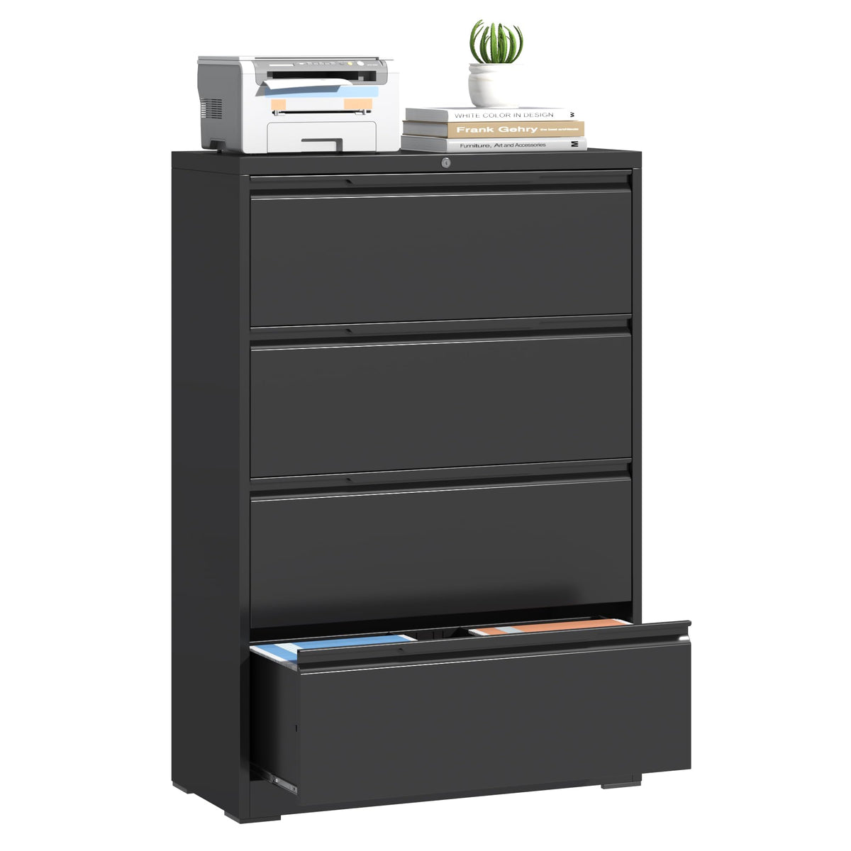 4 Drawer Metal File Cabinet with Lock D68587