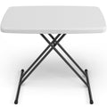 30in White Folding Table with Adjustable Height M905