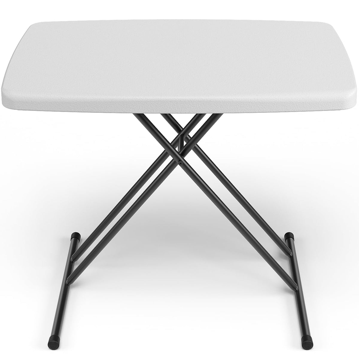 30in White Folding Table with Adjustable Height M905