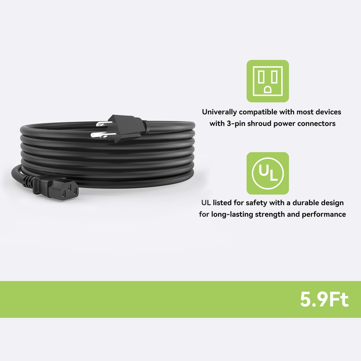 5ft AC Power Cord Cable M776