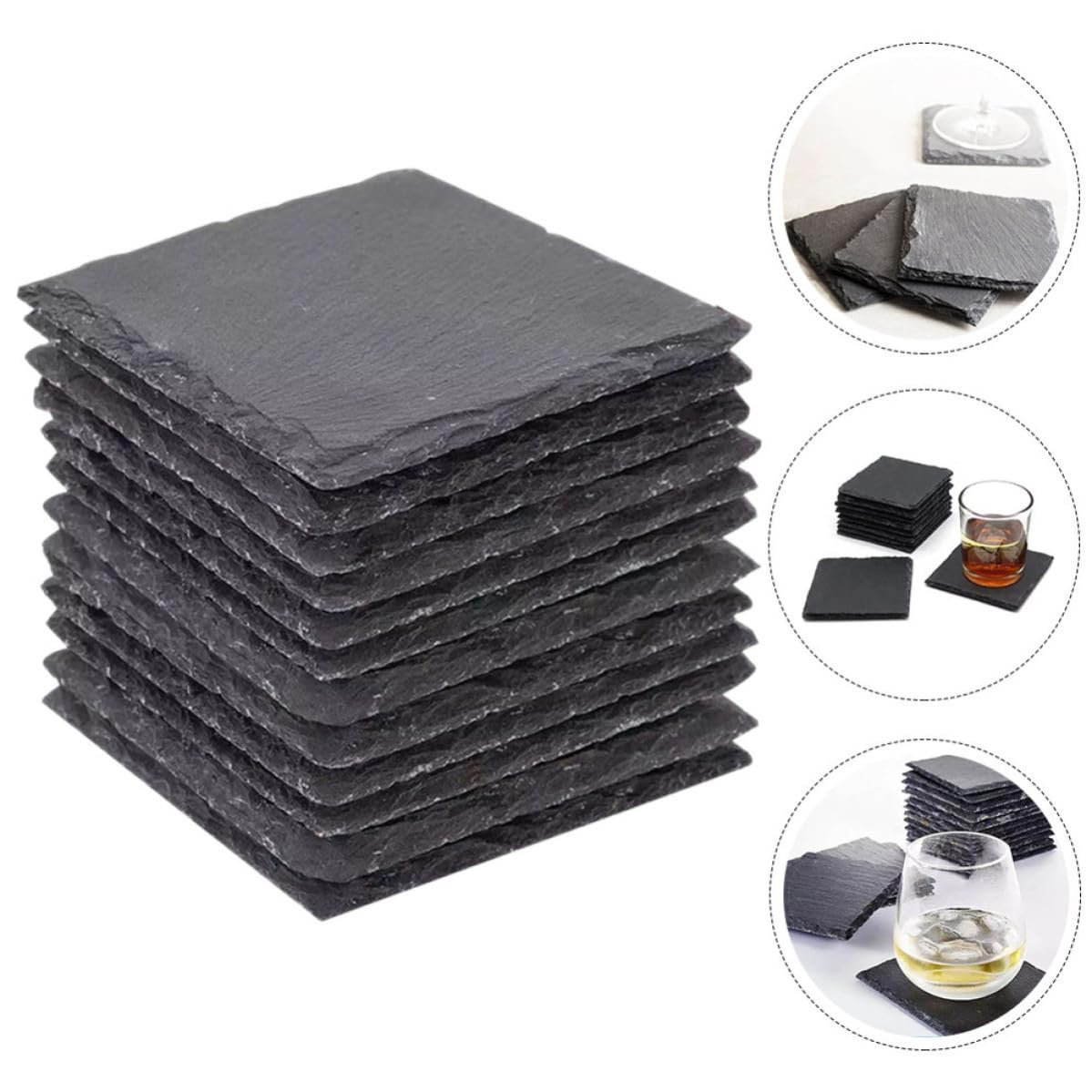 12pcs Natural Stone Cup Coaster F3903
