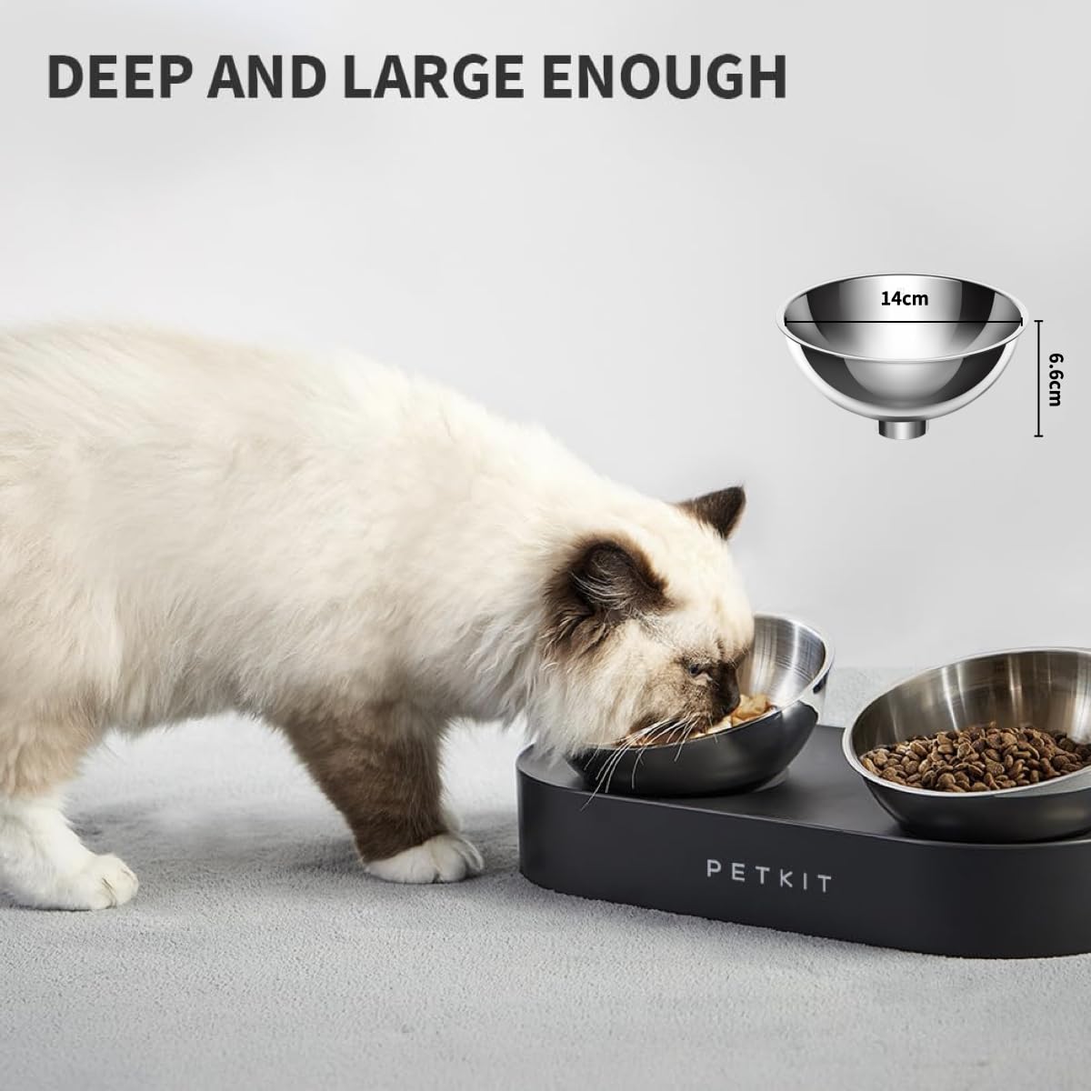 Elevated Dog Cat Bowl with 2 Stainless Steel Bowls V963