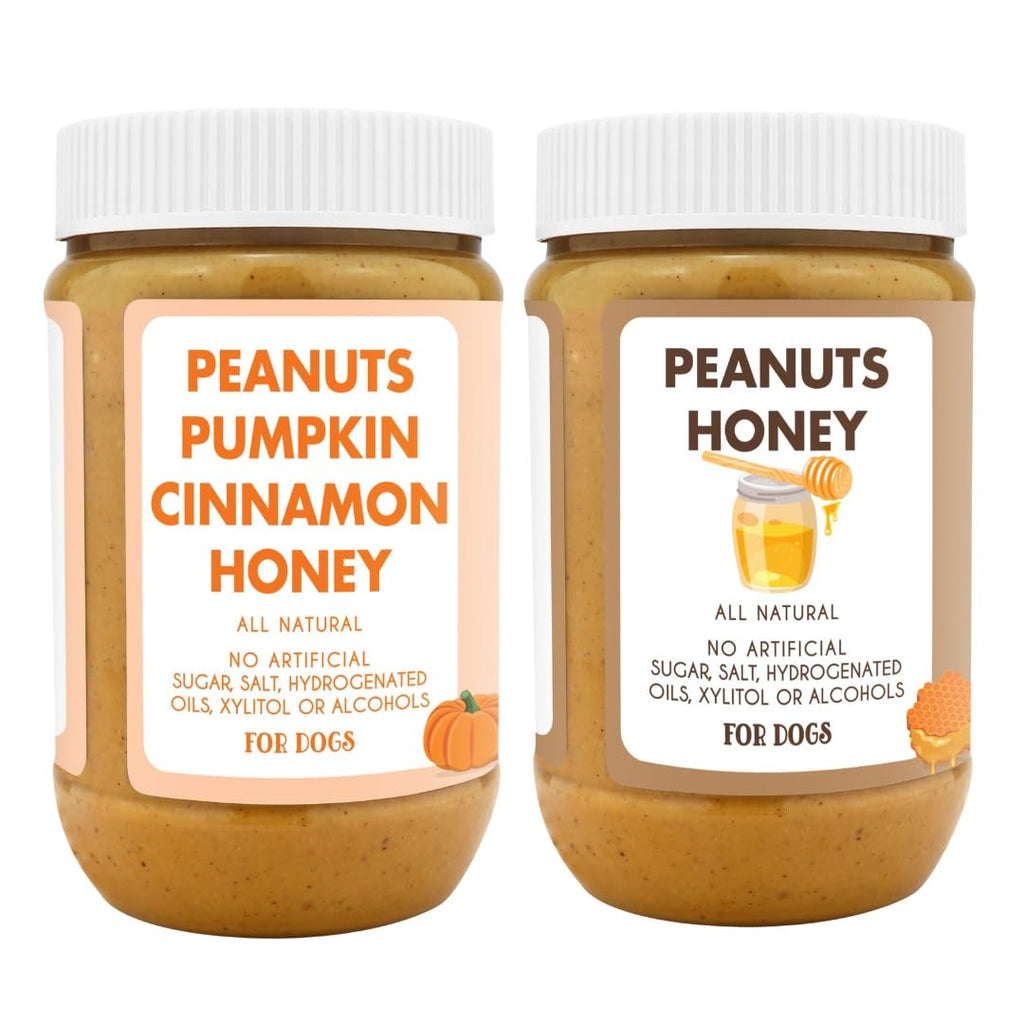 Natural Peanut Butter for Dogs Set of 2 17oz Jars Y968