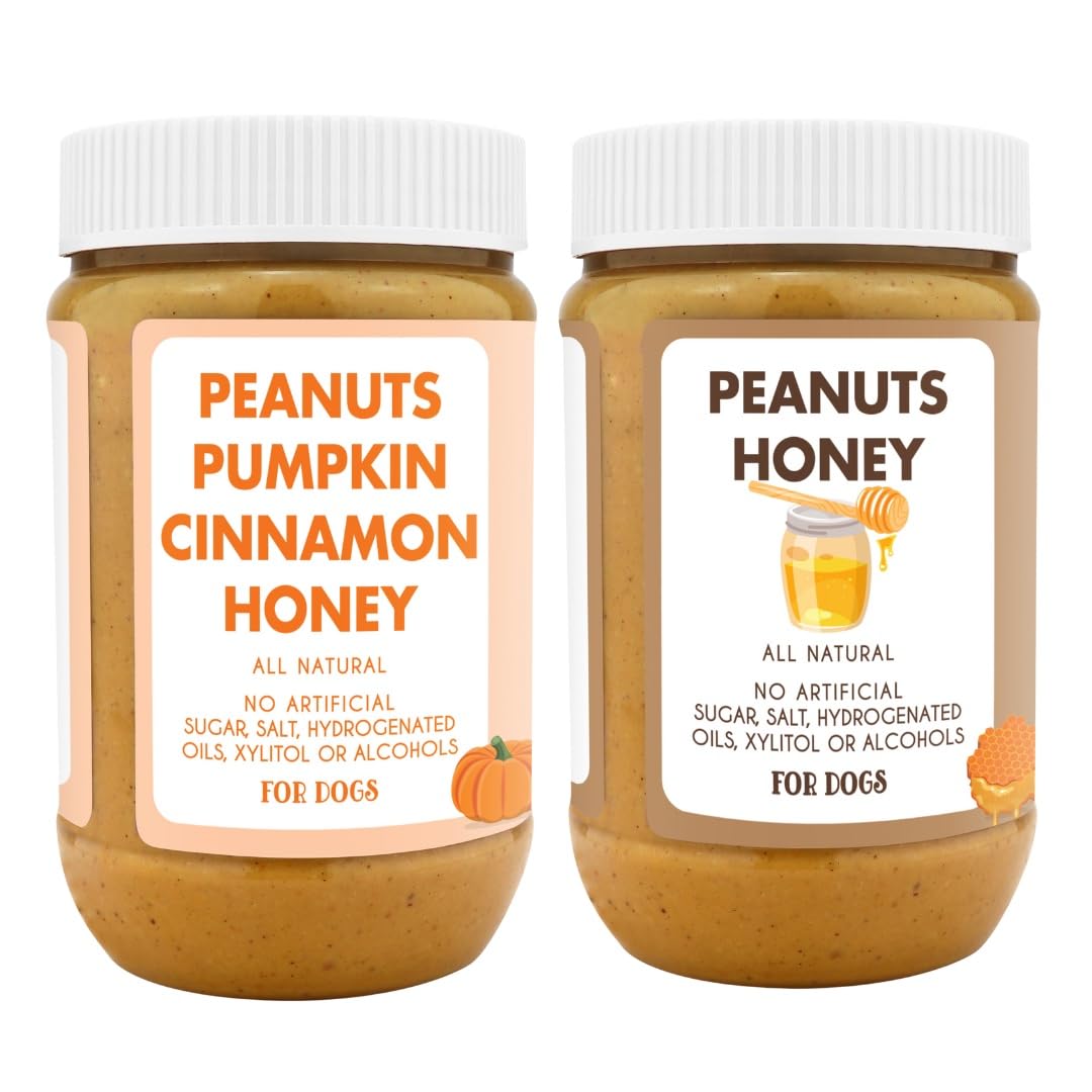 Natural Peanut Butter for Dogs Set of 2 17oz Jars Y968