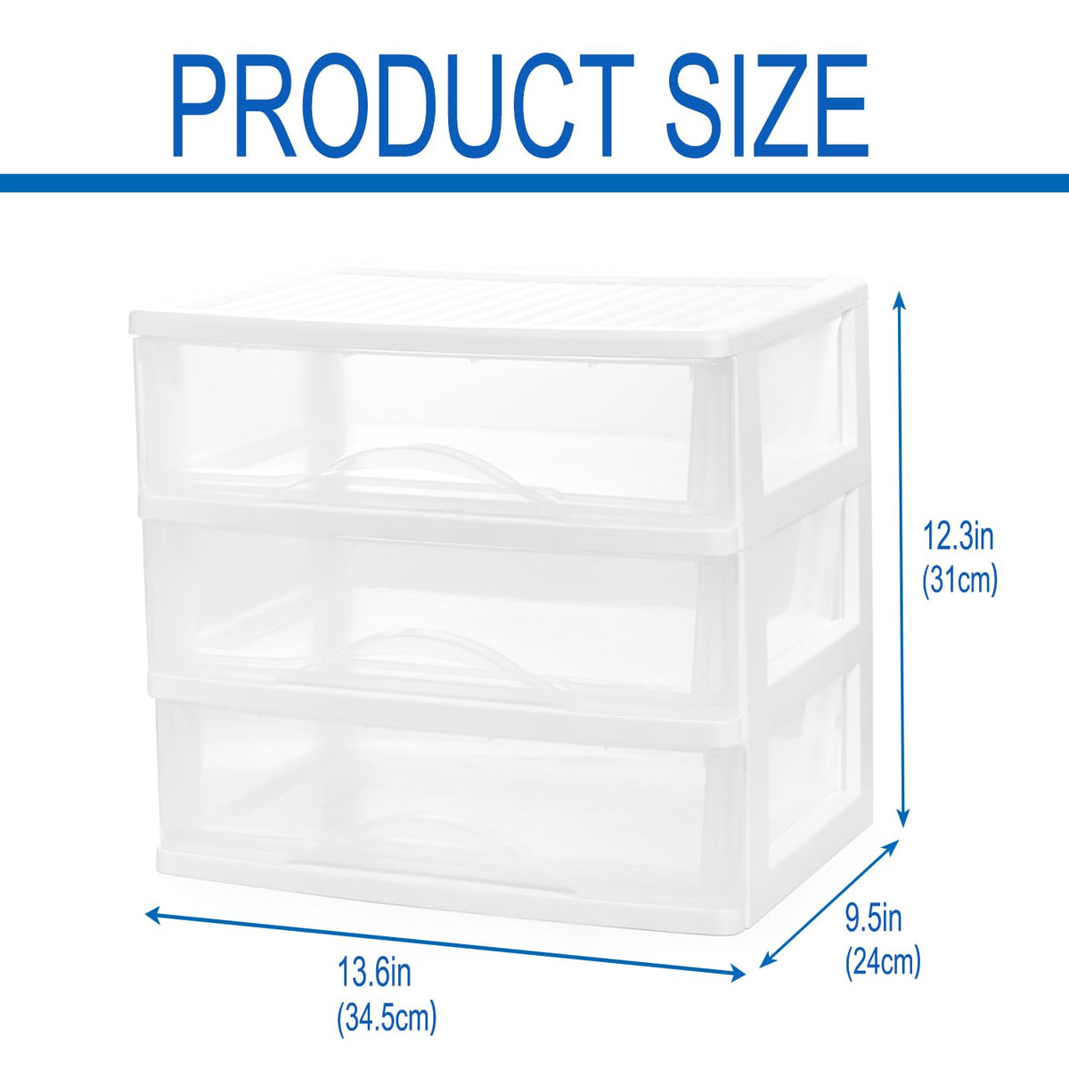 White 3 Drawer Plastic Stackable Storage Organizer Z714
