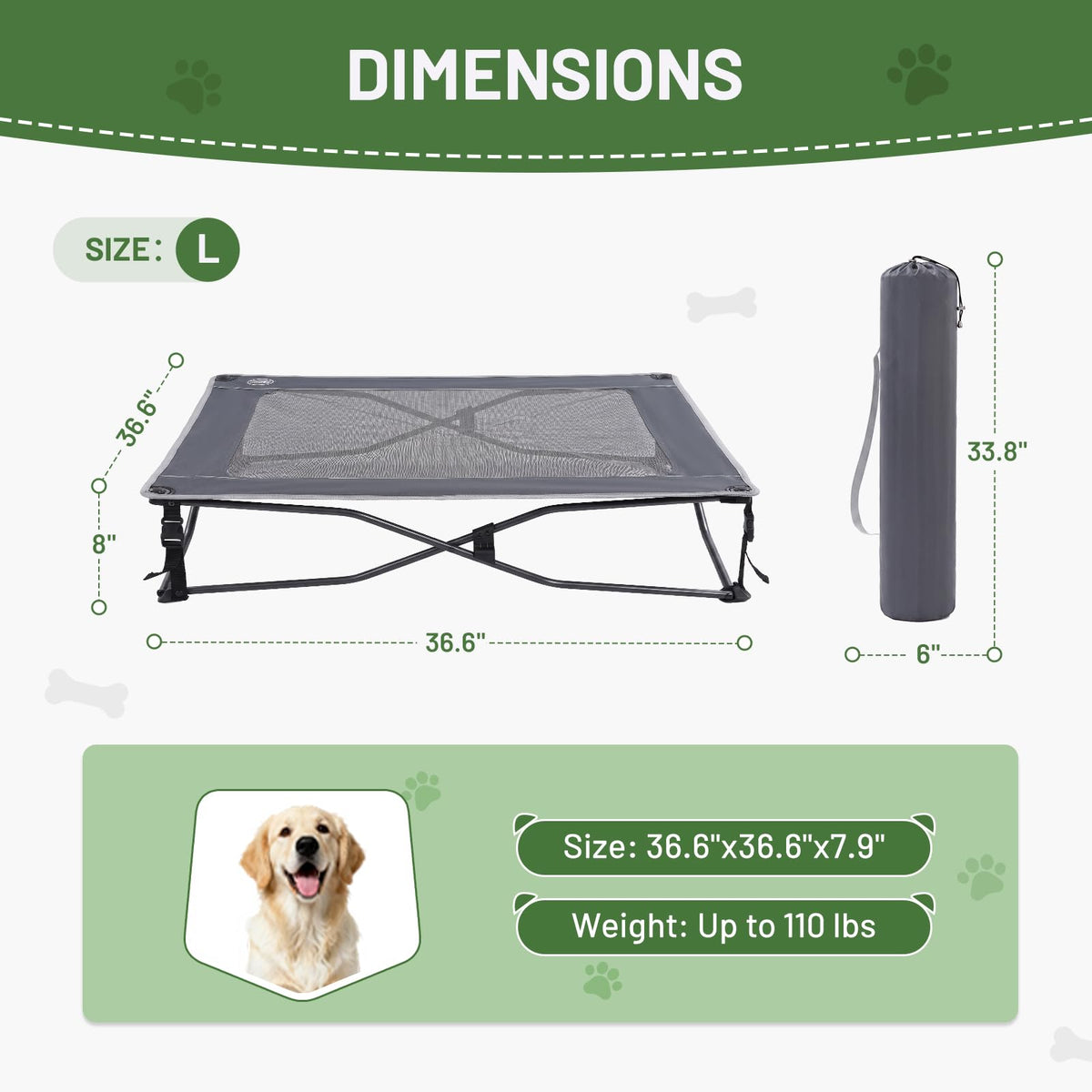 Elevated Cooling Dog Bed with Breathable Mesh K908095