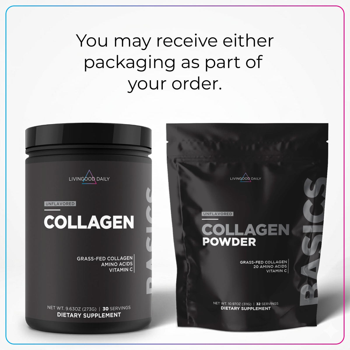 Unflavored Collagen Peptides Powder Type I & III J7157