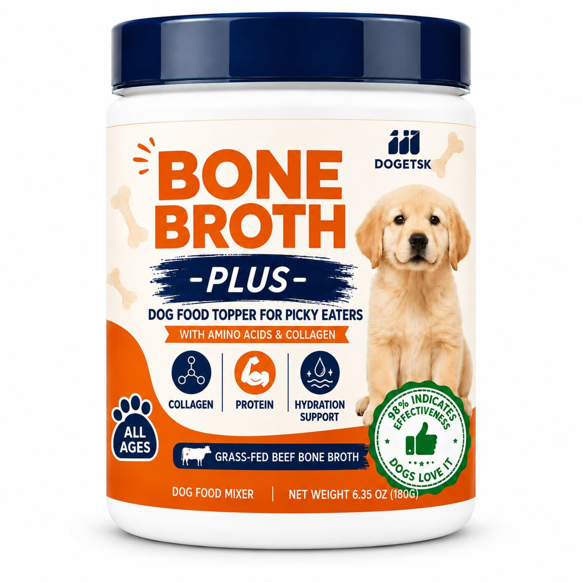 Beef Bone Soup Dog Supplement with Collagen and Protein R815