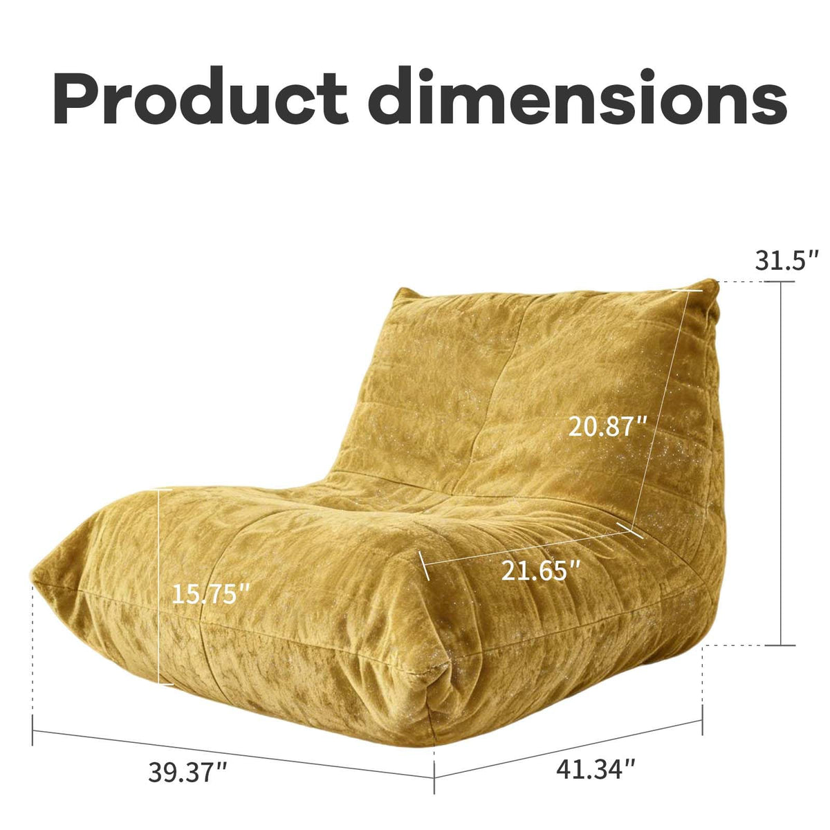 Yellow Memory Foam Bean Bag Chair X880