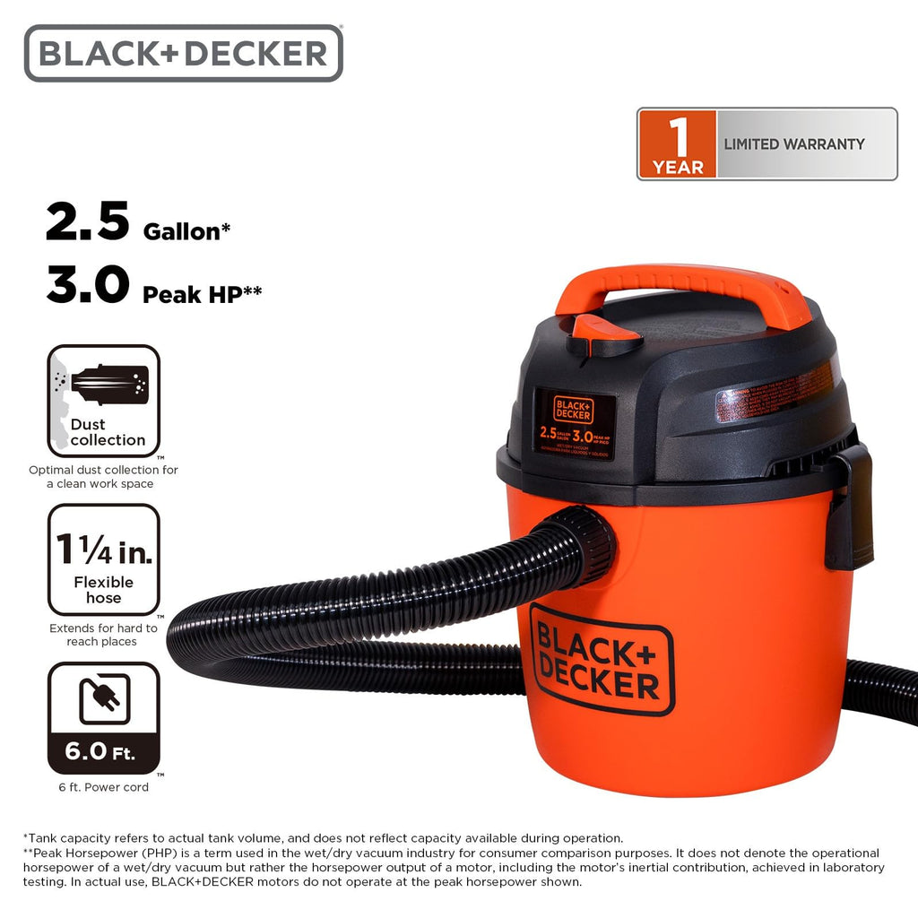 2.5 Gallon Wet Dry Shop Vacuum W6394