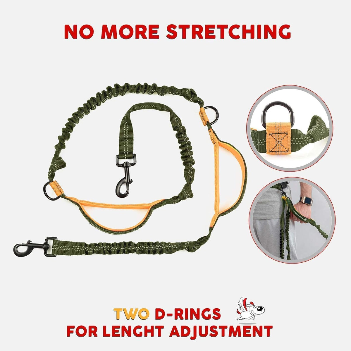 Hands Free Dog Leash for Large Dogs with Poop Bag Dispenser E6227