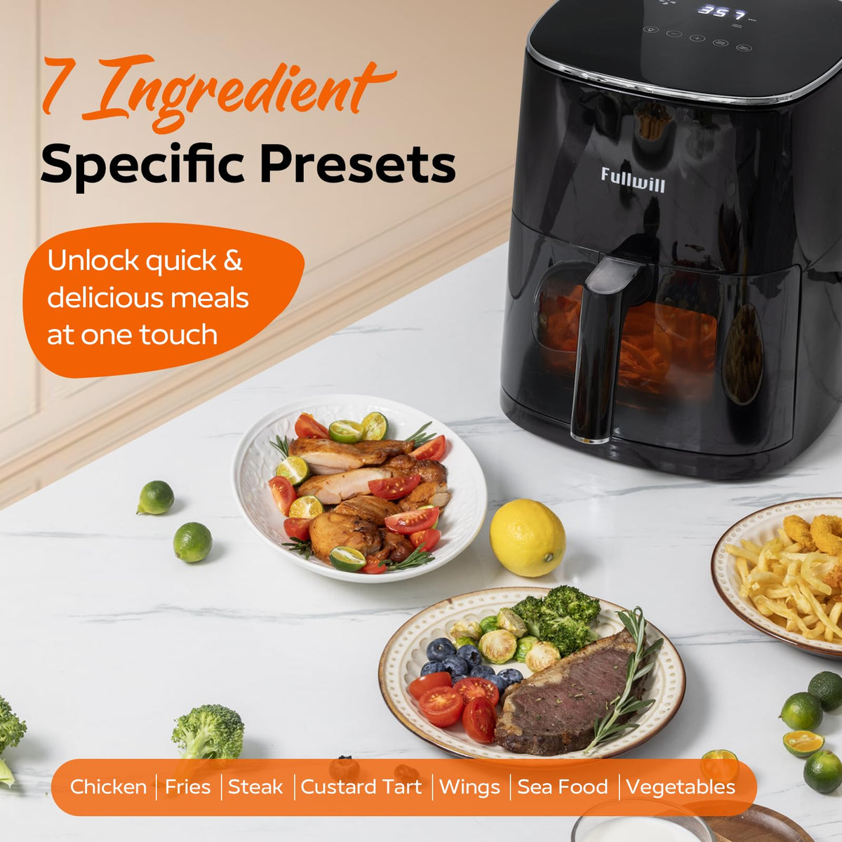 6QT Nonstick Air Fryer with Visible Window C40657