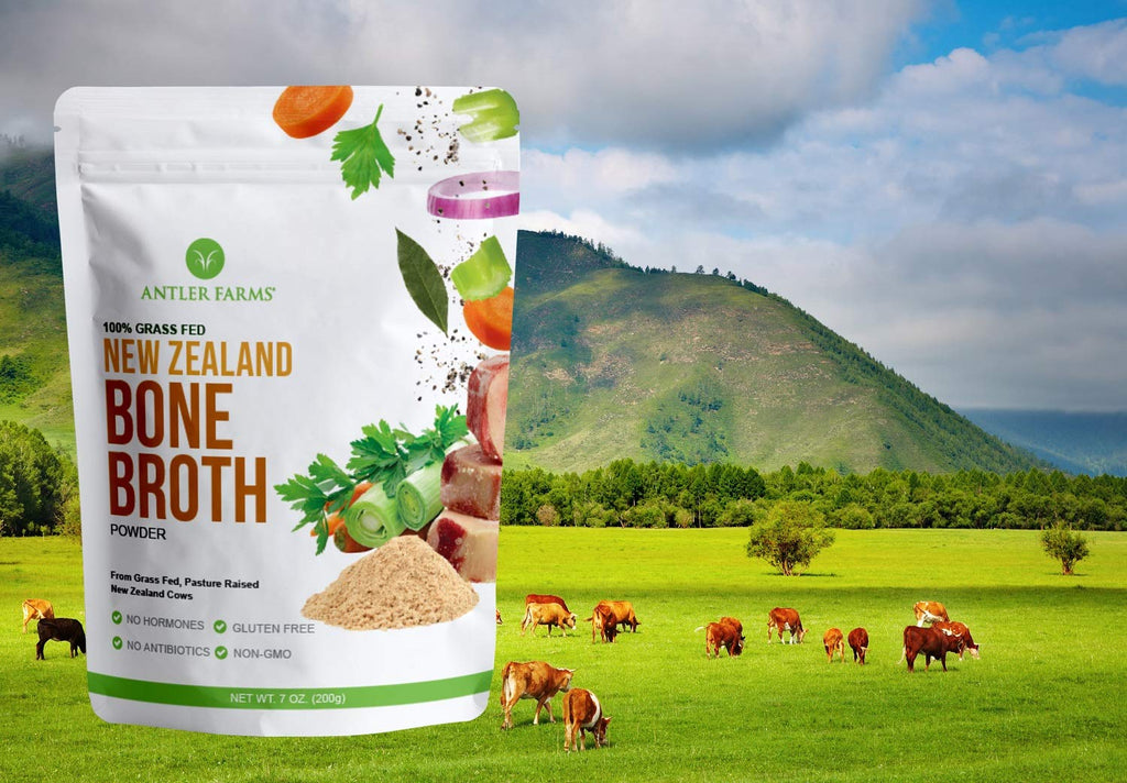 100% Grass Fed New Zealand Bone Broth Powder, 40 Servings, 200g T8569
