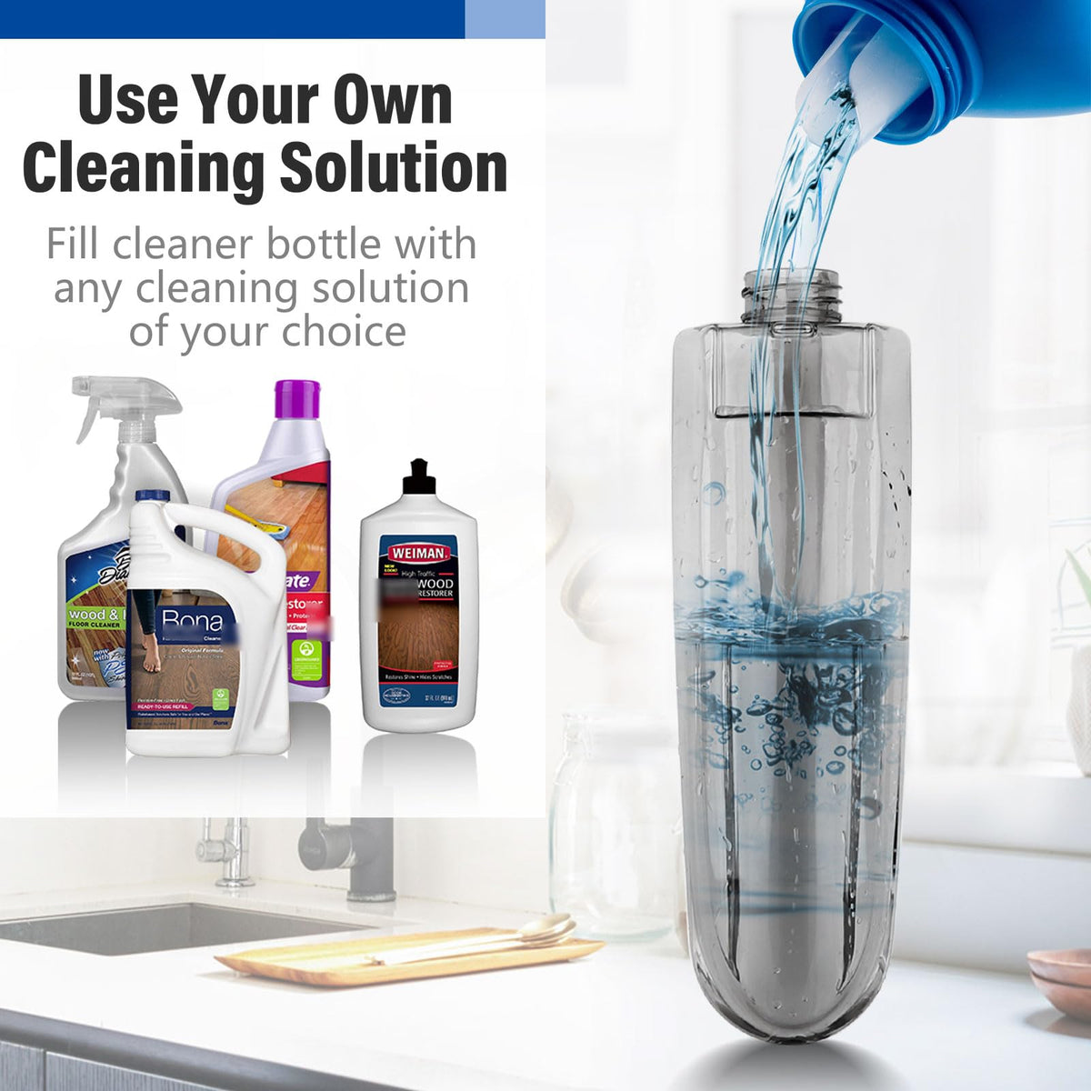 Wet Spray Mop with 14 oz Bottle & 3 Microfiber Pads W9271
