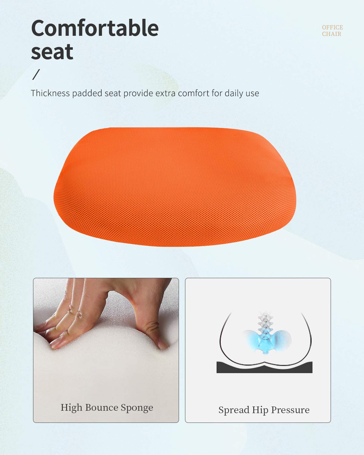 Mid Back Office Chair with Lumbar Support J8073