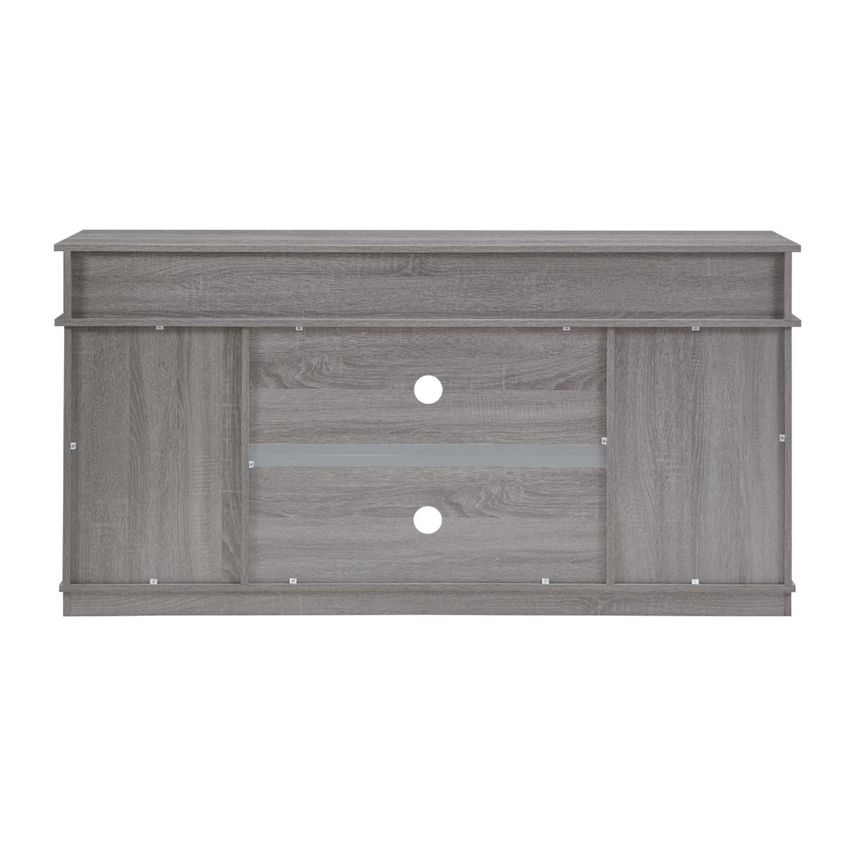 Grey Wood TV Stand with Sliding Barn Door F68252