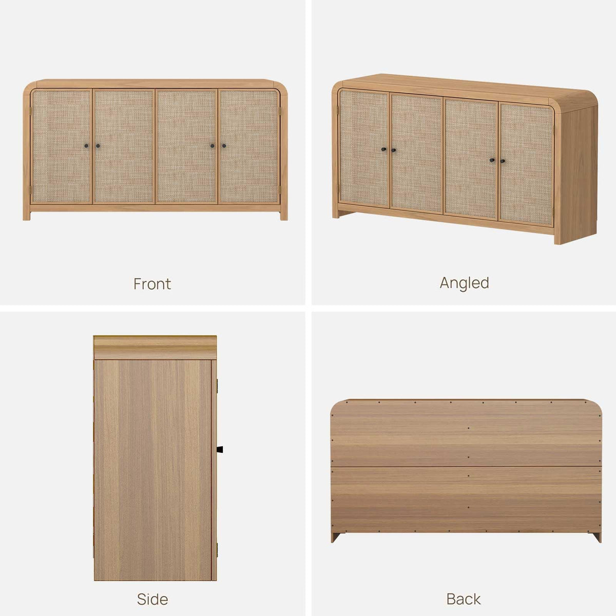 Oak Rattan Sideboard Buffet Cabinet H984
