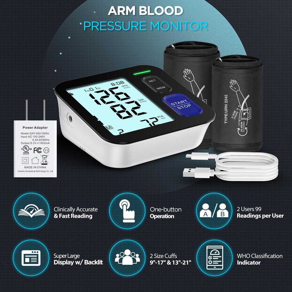 Automatic Digital Blood Pressure Machine with 2 Size Cuffs L141097