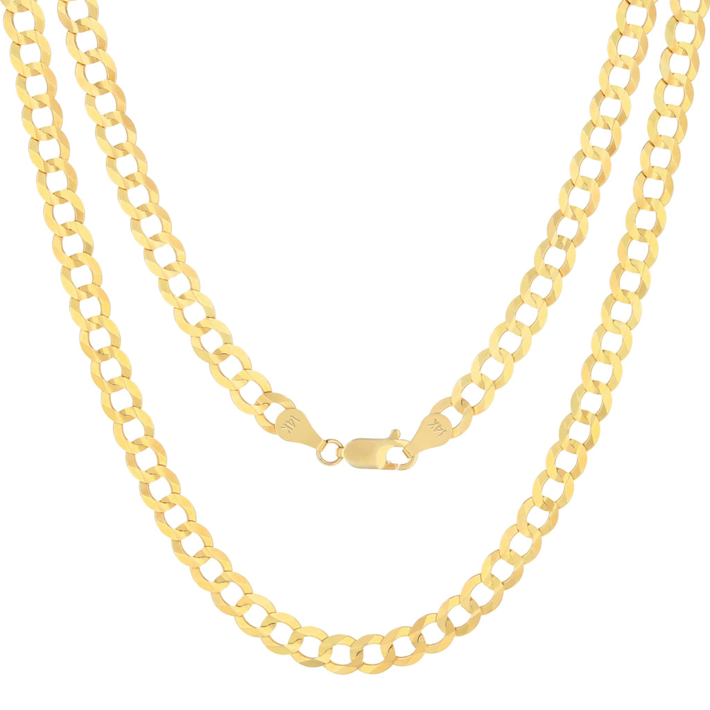 14k Yellow Gold Cuban Curb Link Chain Necklace E2144