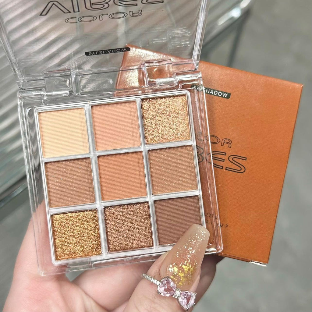 Golden Caramel 9 Warm Bronze & Nude Brown Eyeshadow Palette Matte & Metallic K629