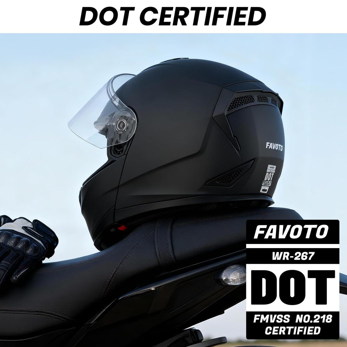 Modular Flip Up Motorcycle Helmet with Dual Visor D3989