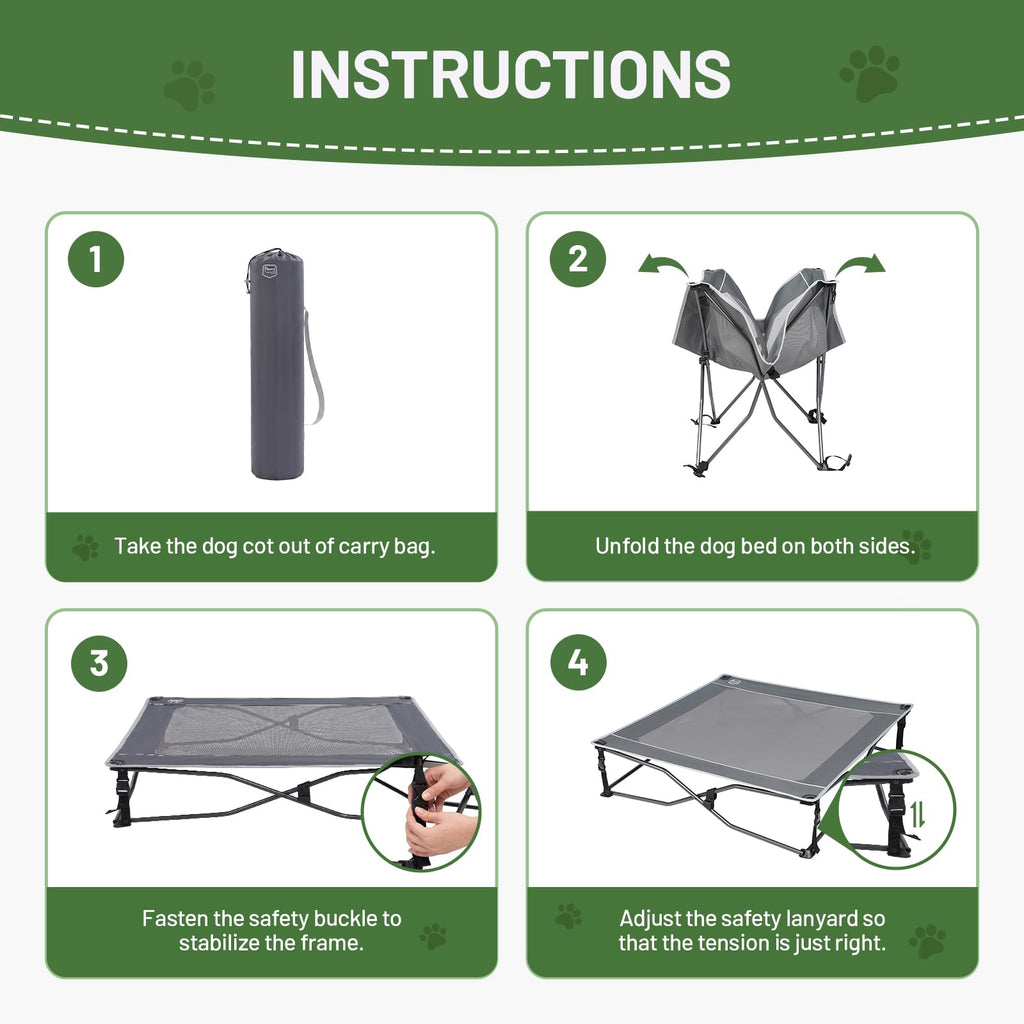 Elevated Cooling Dog Bed with Breathable Mesh K908095