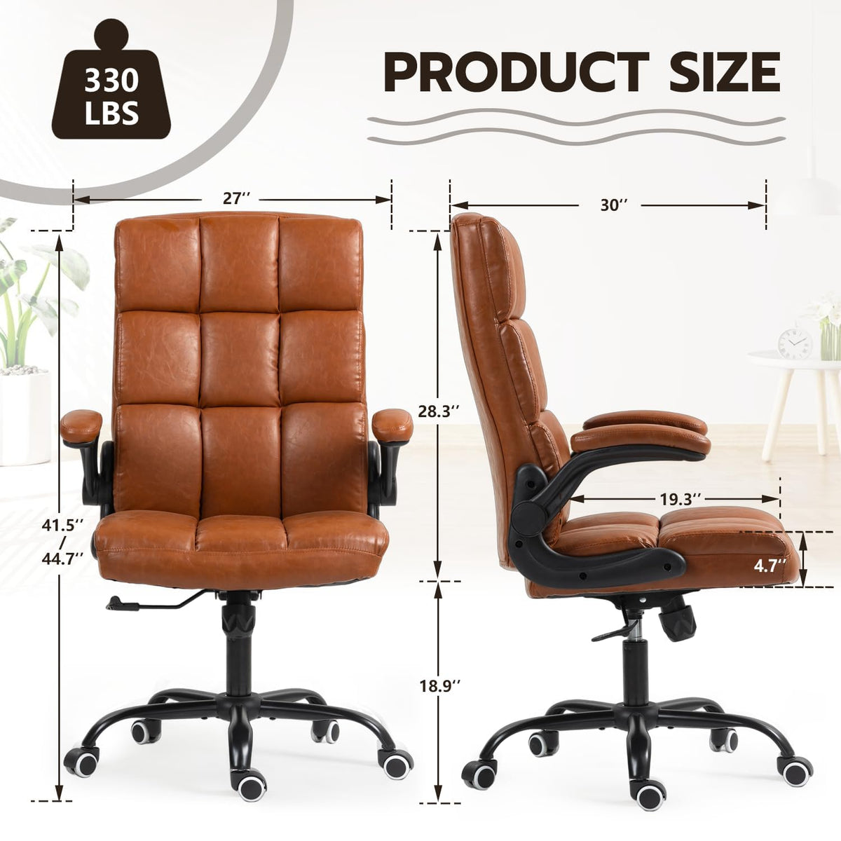 Executive Office Chair, PU Leather Ergonomic Desk Chair S433
