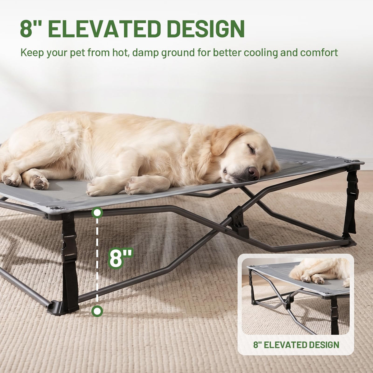 Elevated Cooling Dog Bed with Breathable Mesh K908095